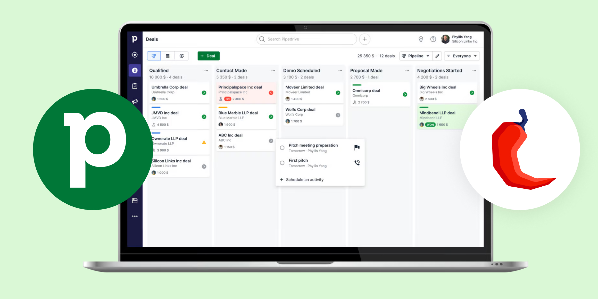 Automated HTML signatures in Pipedrive CRM